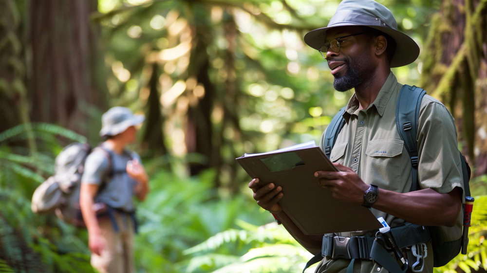 A safari guide at work in the field